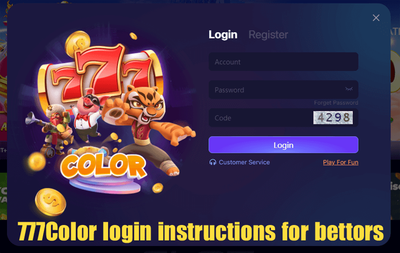 777Color login instructions for bettors